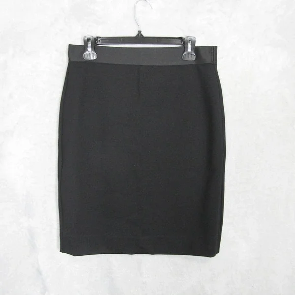 Everlane Black Pencil Skirt Women's Large Stretch Knee Length Career Minimalist - Picture 1 of 8